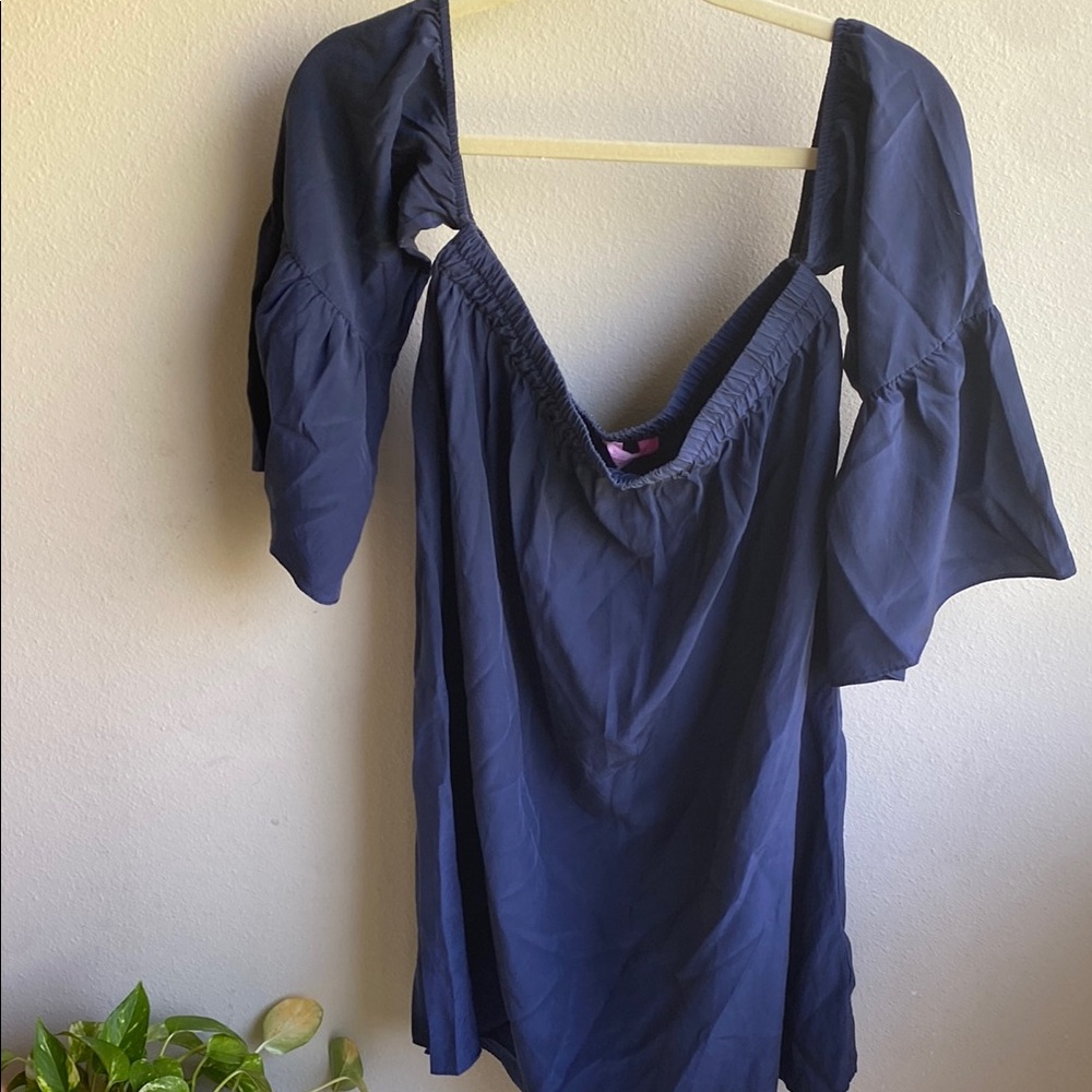 Lilly Pulitzer Navy Off-Shoulder Dress